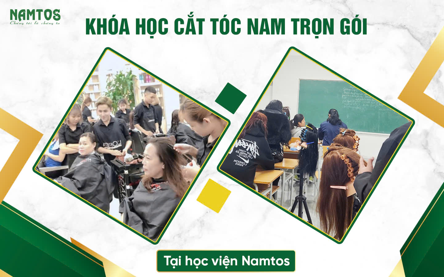 Khóa học cắt tóc nam trọn gói tại học viện Namtos 1 cắt tóc nam